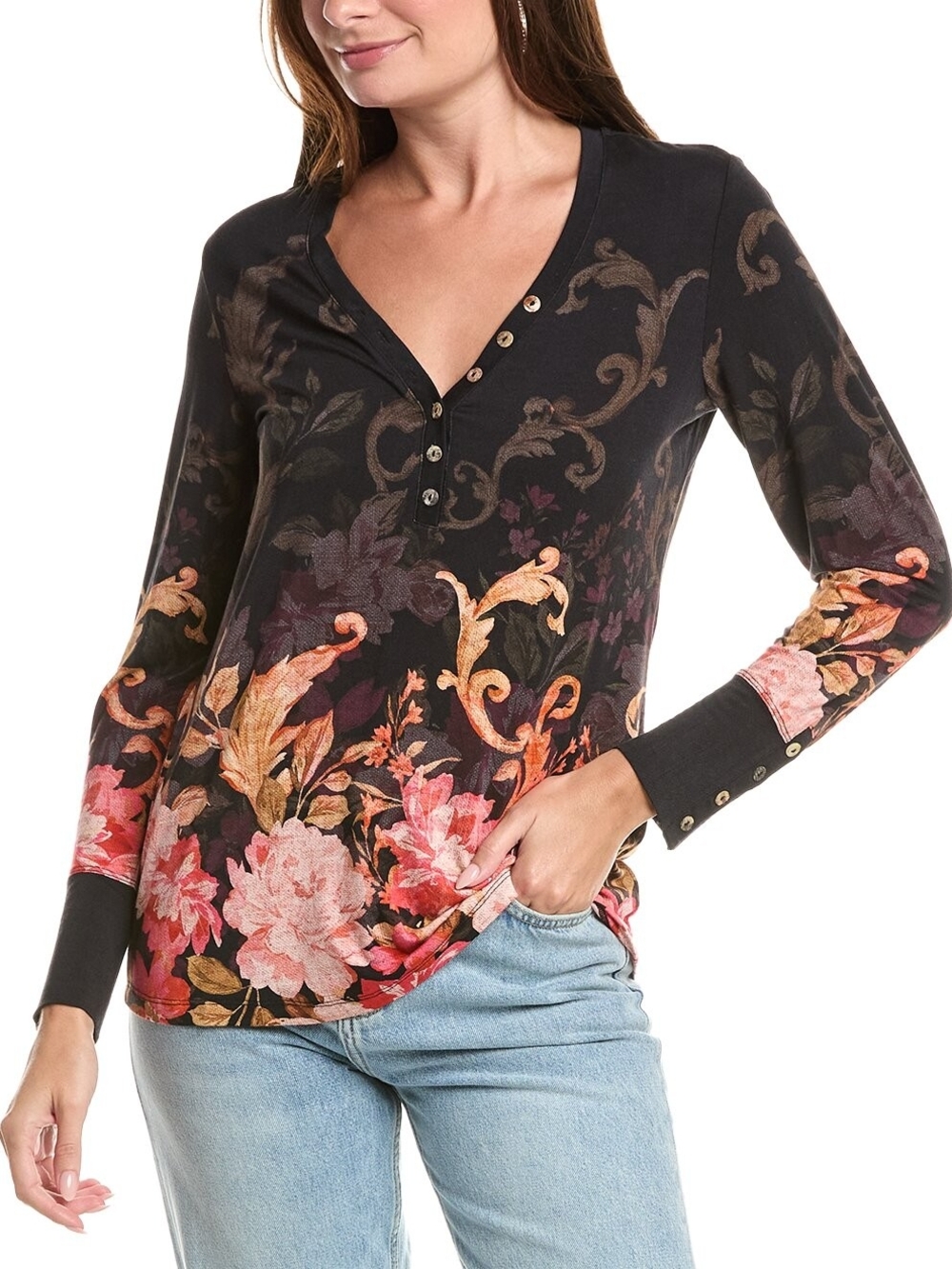 Johnny Was The Janey Favorite Henley Top Sz. Med